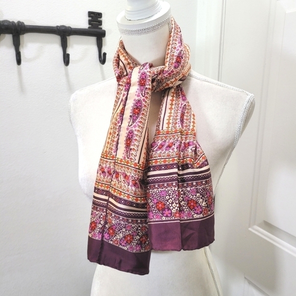 Vintage Echo Silk Rectangle Scarf Japan - Picture 1 of 15